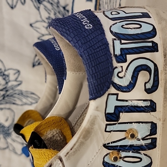 Golden Goose Superstar Sneaker Blue and Yellow Limited Edition Size 42 uk 8 - Picture 7 of 16